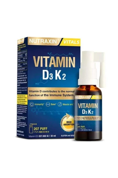 Nutraxin Vitamin D3k2 Sprey 30ml ürün görseli 1