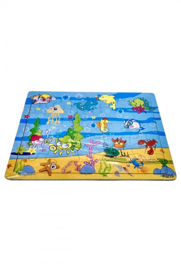 25 Parça Deniz Canlıları Ahşap Puzzle - Resim 2