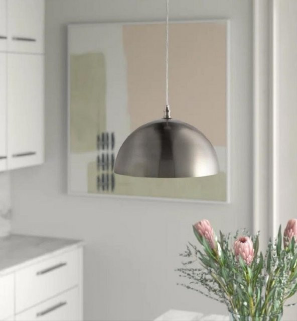 MYLİGHTS  INOX METAL PASALANMAZ METAL SARKIT MUTFAK AVİZE SPOR AVİZE  40CM ürün görseli 1