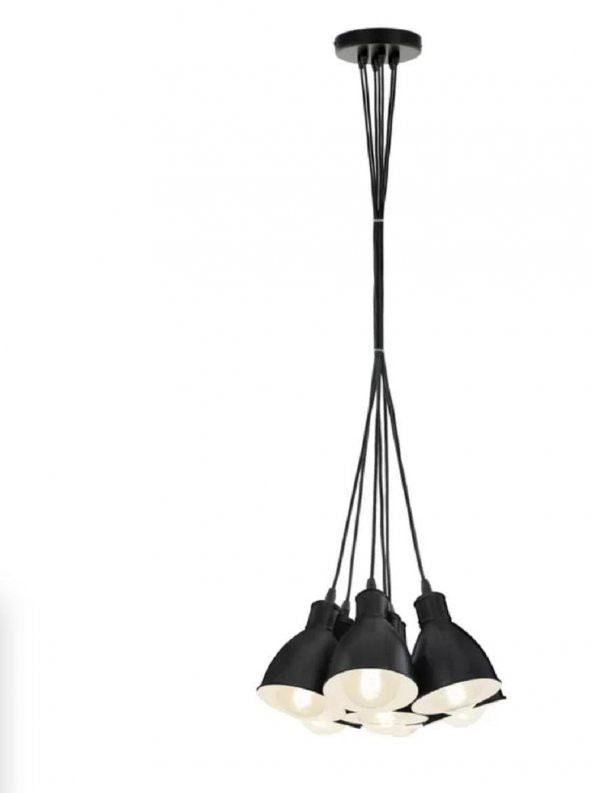 MYLIGHTS RETRO RUSTIK MODERN 7 Lİ  METAL SARKIT  SİYAH AVİZE ürün görseli 1