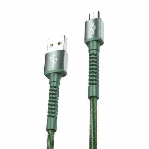 LinkTech K551 Micro USB Metal Başlı Data/Şarj Kablosu 3A 1mt - Resim 6