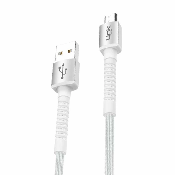 LinkTech K551 Micro USB Metal Başlı Data/Şarj Kablosu 3A 1mt - Resim 2