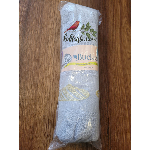 Jakarlı Bordürlü Plaj Havlusu 70x150 Cm Açık Mavi ürün görseli 1