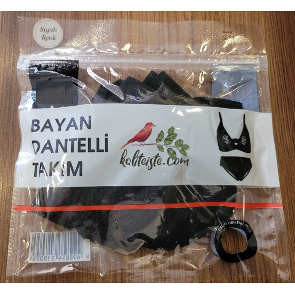 Kadın Dantelli Takım Siyah S-M - Resim 2