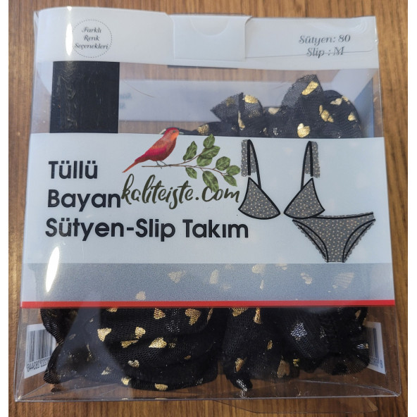 Kadın Tüllü Sütyen Slip Takım ürün görseli 1