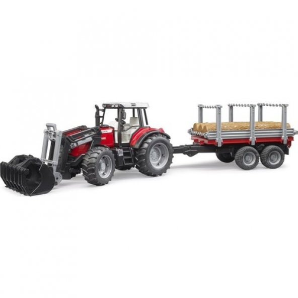 Bruder Massey Ferguson 7480 Traktör & Kütük Taşıyıcı Römork 02046 ürün görseli 1