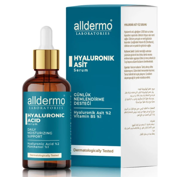 ALLDERMO HYALURONİK ASİT GÜNLÜK NEMLENDİRİCİ SERUM 30ML ürün görseli 1