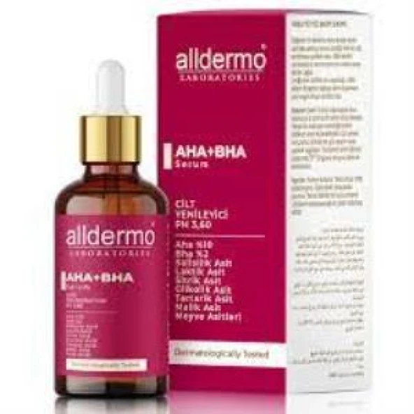 ALLDERMO AHA+BHA AKNE SERUMU , CİLT YENİLEYİCİ YÜZ BAKIM SERUMU 30ML ürün görseli 1