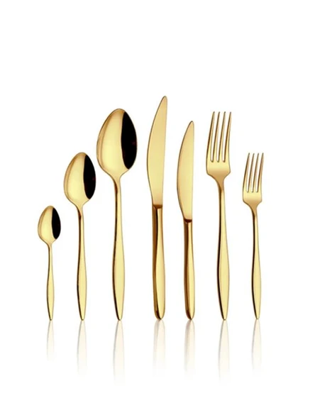 Çatal Kaşık Bıçak Seti 36 Parça Vizyon Gold Servis Takımı ürün görseli 1