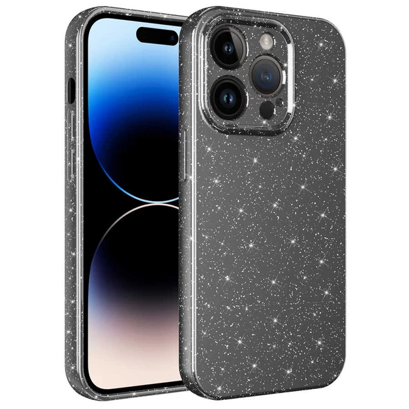 Vendas iPhone 14 Pro Max Uyumlu (14 Pro Max) Koton Serisi Kamera Korumalı Simli Lüks Silikon Kılıf ürün görseli 1
