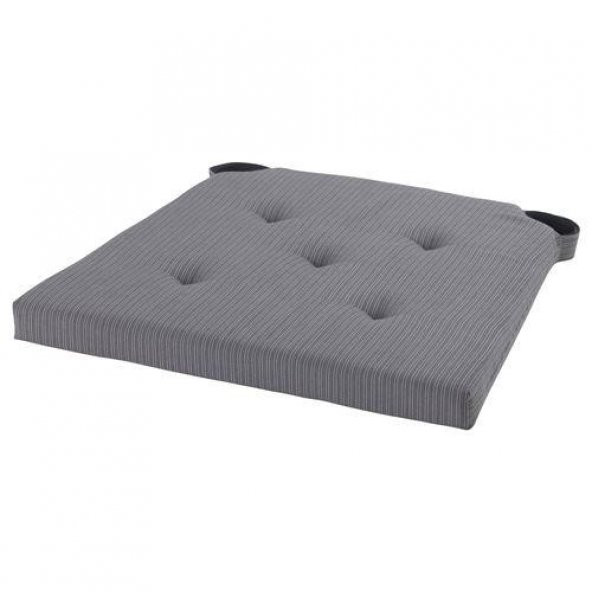 Sandalye Minderi  Gri Renk MeridyenDukkan 35/42x40x4 cm IKEA Cırt Cırtlı Bantlı ürün görseli 1