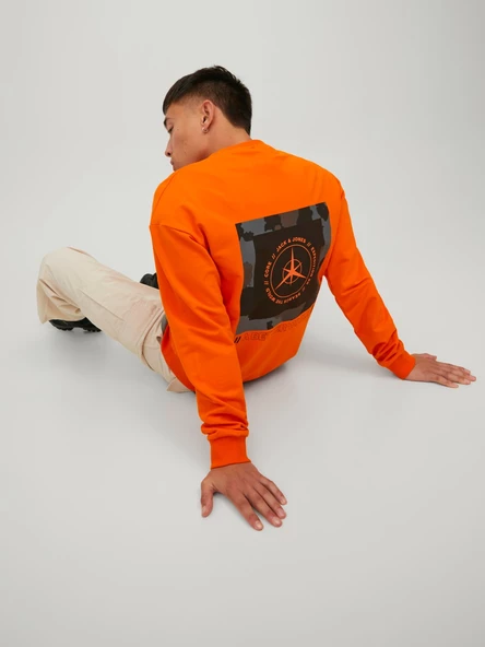 JACK JONES Erkek Yuvarlak Yaka Arkası Baskılı Sweatshirt 12229874 ürün görseli 1