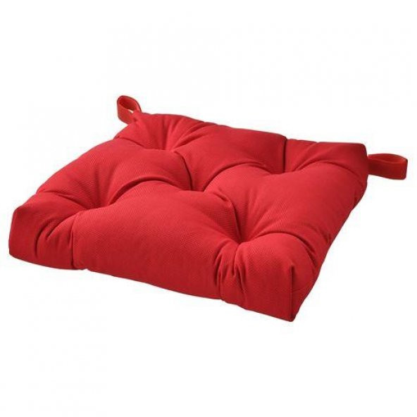 Sandalye Minderi Kırmızı Renk 40/35x38x7 Cm MeridyenDukkan Cırt-Cırtlı IKEA-Pamuklu ürün görseli 1