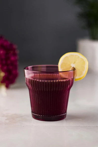 Akrilik Mürdüm Tekli Kısa Bardak & Su Meşrubat Kahve Yanı Bardağı 300 ml ( Cam Değildir ) ürün görseli 1