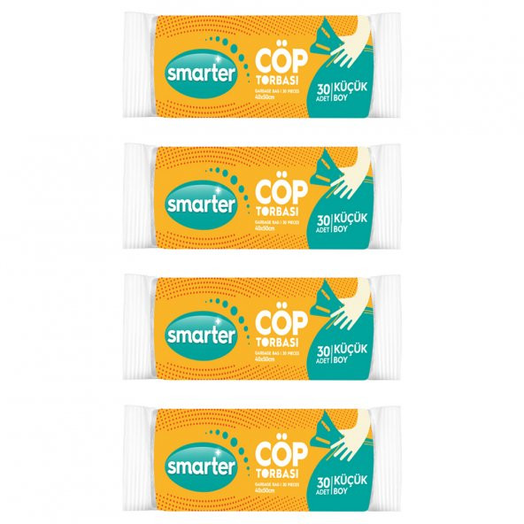 SMARTER 4 LÜ KÜÇÜK BOY ÇÖP TORBASI MİNİ 40x50cm ( ÇÖP POŞETİ ) ürün görseli 1