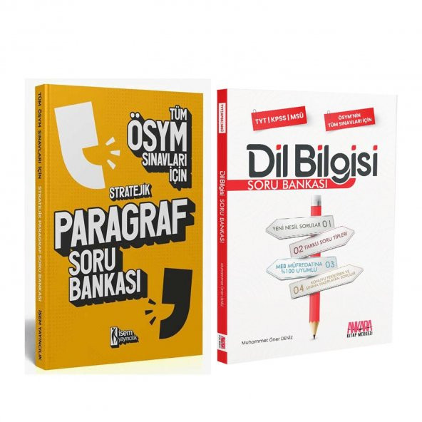 İsem Yayınları Stratejik Paragraf ve AKM Dil Bilgisi Soru Bankası Seti 2 Kitap ürün görseli 1