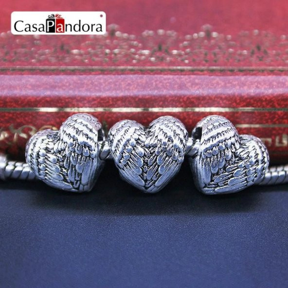 Worldshop GÜMÜŞ KALP CHARM,  CHARM BİLEKLİK UYUMLU ürün görseli 1