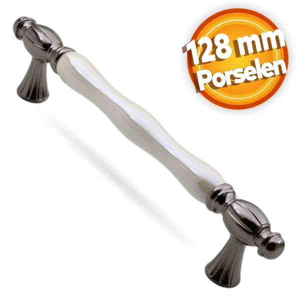 Helmond Lüks Porselen Mobilya Mutfak Çekmece Dolap Dolabı Kulpu Kulbu (128 MM-12.8 CM) Sedef Füme ürün görseli 1