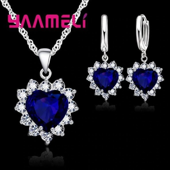 Worldshop SWAROVSKİ TAŞLI GÜMÜŞ PIRLANTA İŞLEMELİ TAKI SETİ, AHŞAP KUTU İÇERİSİNDE ürün görseli 1
