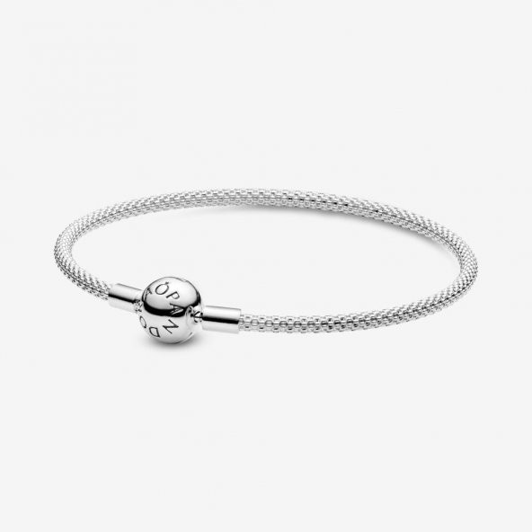 Worldshop Pandora, Charm Uyumlu, Ball Klips Örgü Bangle  Bileklik, Tüm Boyutlar ürün görseli 1