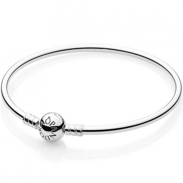 Worldshop Pandora, Charm Uyumlu Ball Klips Bangle Bileklik, Tüm Boyutlar17-19-21cm ürün görseli 1