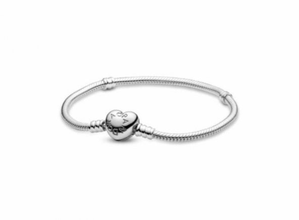 Worldshop Pandoram uyumlu kalp klips, yılan bileklik , ahşap kutu içerisinde ürün görseli 1