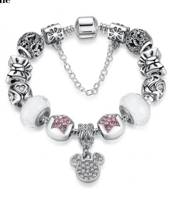 Worldshop PANDORA, YENİ TARZ, CHARMLI BİLEKLİK(MİCKEY STAR CHARMLI), AHŞAP KUTU İÇERİSİNDE ürün görseli 1