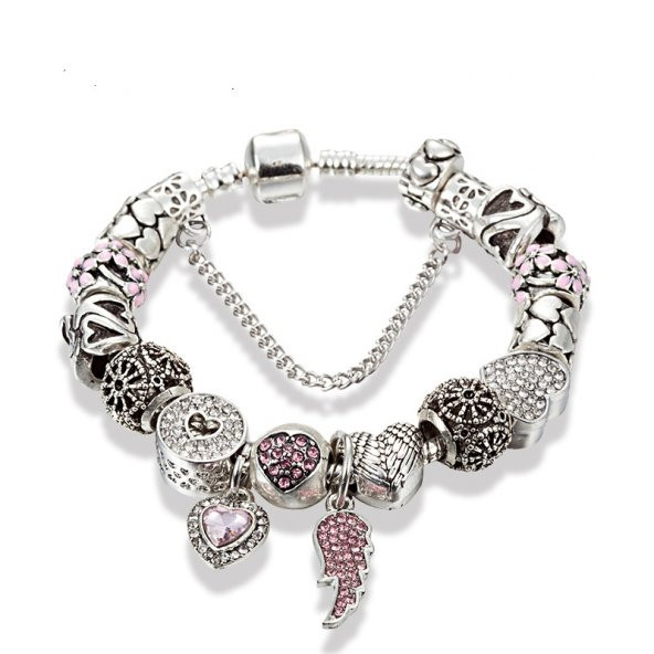 Worldshop PANDORA, YENİ TARZ, CHARMLI BİLEKLİK(MELEK KANADI MODEL), AHŞAP KUTU İÇERİSİNDE ürün görseli 1