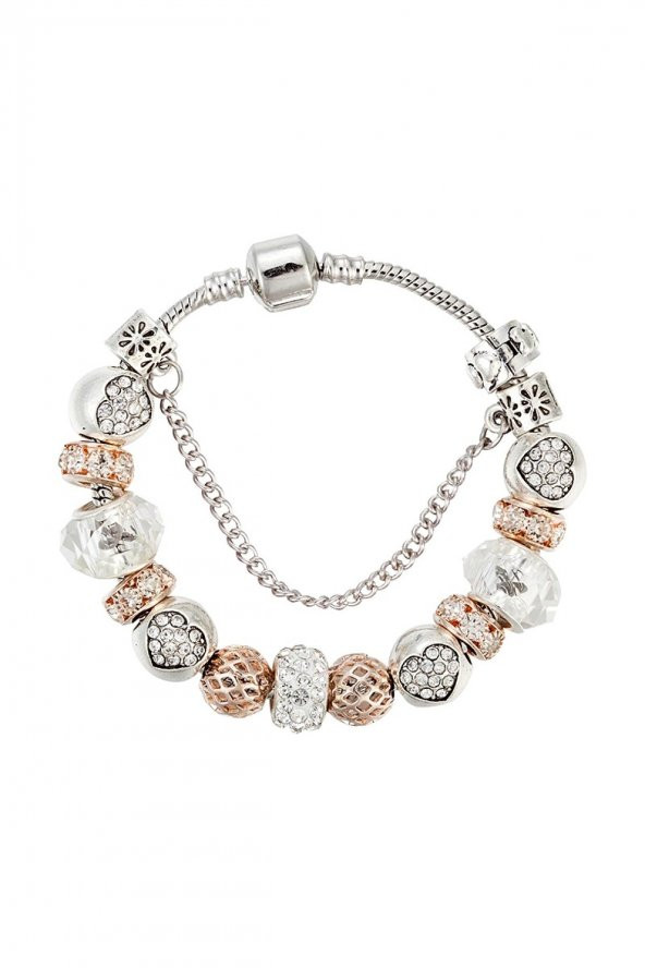 Worldshop Pandora Tarz, Yeni Trend, Gold Charm Bileklik, Ahşap Kutu Içerisinde, Yeniyıl Yılbaşı hediyesi ürün görseli 1