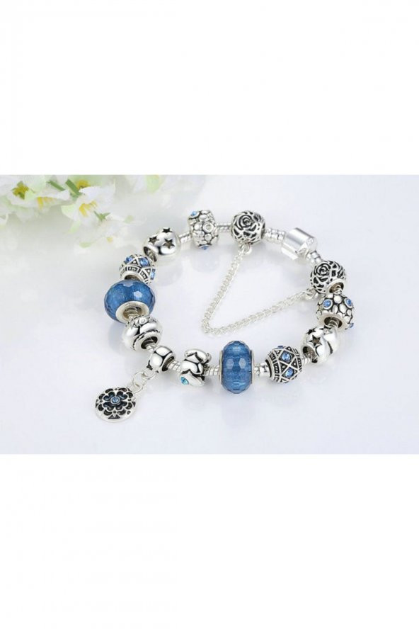 Worldshop Pandora Tar, Charm Bileklik, Mavi  Mother Charmlı, Ahşap Kutu İçerisinde ürün görseli 1