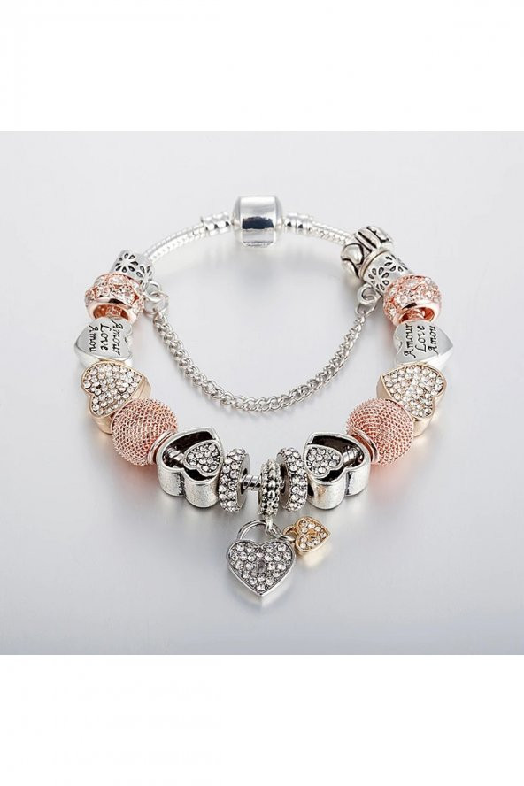 Worldshop Pandora Tarz, Goldkristal Charmlı Bileklik, Ahşap Kutu Içerisinde, Yeni Yıl, yılbaşı hediye ürün görseli 1
