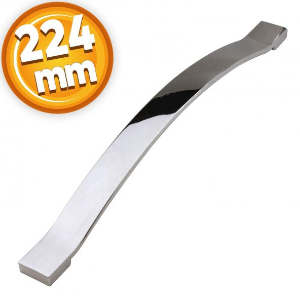 Çekmece Mutfak Dolap Kapak Kulbu 224 mm Krom Metal Kulp ürün görseli 1