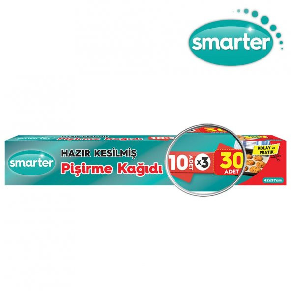 SMARTER YAĞLI PİŞİRME KAĞIDI HAZIR KESİLMİŞ 30 ADET ( 10 ADET x 3) ürün görseli 1