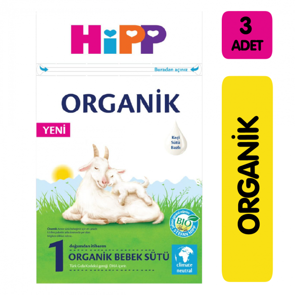 Hipp 1 Organik Keçi Sütü Bazlı Bebek Sütü 400 gr 3'lü Paket ürün görseli 1