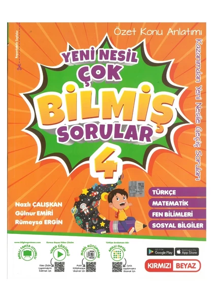 Kırmızı Beyaz 4.Sınıf Konu Özetli Tüm Dersler Çok Bilmiş Sorular Yeni Nesil ürün görseli 1