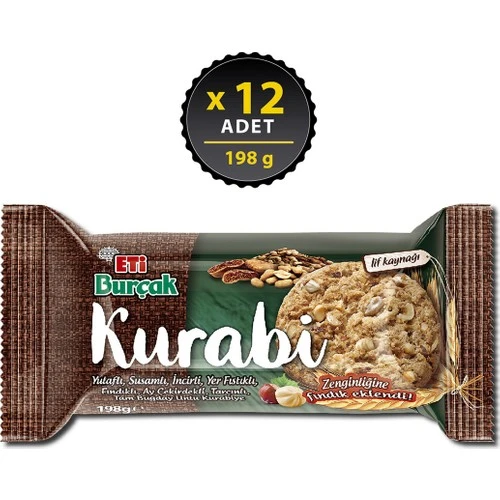Eti Burçak Kurabi Fındıklı 198 g x 12 Adet ürün görseli 1