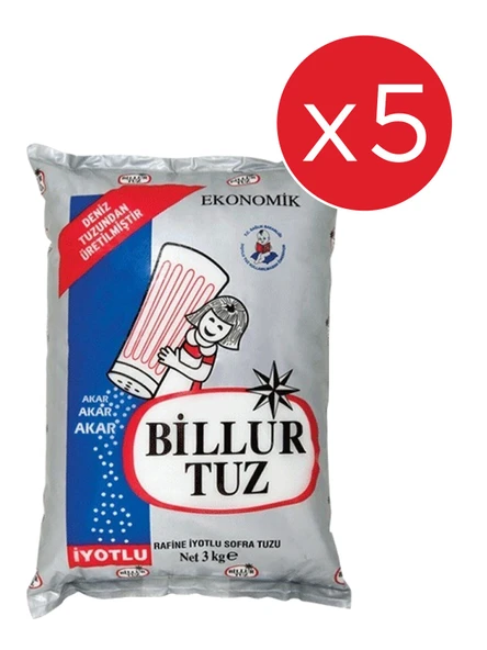Billur Tuz 3 kg x 5 Adet (15 kg) ürün görseli 1