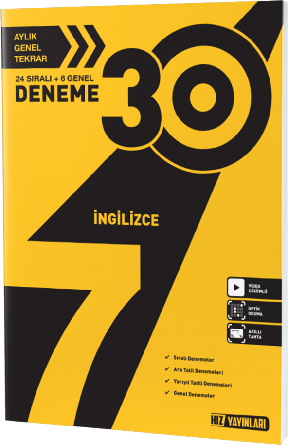 Hız Yayınları 7. SINIF İNGİLİZCE DENEME 30 LU ürün görseli 1