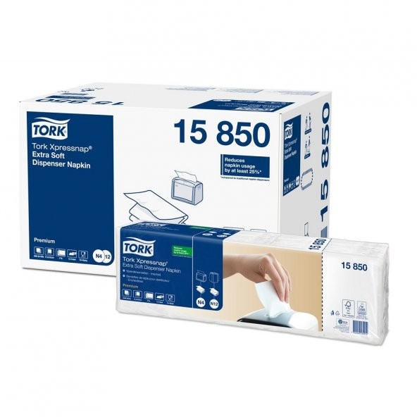 Tork Xpressnap Ekstra Yumuşak Beyaz Dispenser Peçetesi 1000 Adet x 8 Paket (15850) ürün görseli 1