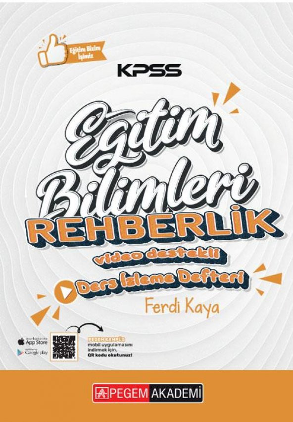KPSS Eğitim Bilimleri Rehberlik ve Özel Eğitim Ders İzleme Defteri Pegem Yayınları ürün görseli 1