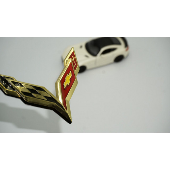 Chevrolet Corvette C6 C7 Logo Bagaj 3M 3D Metal Logo Amblem ürün görseli 1
