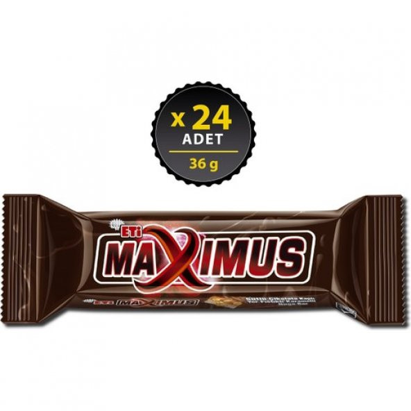 Eti Maximus Sütlü Çikolata Kaplı Yer Fıstıklı Karamelli Nuga Bar 24 x 36 gr ürün görseli 1
