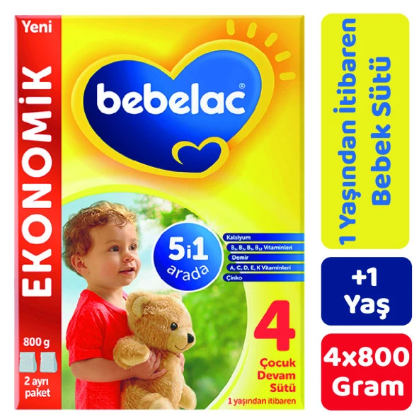 Bebelac 4 Devam Sütü 800 gr 4'lü Paket ürün görseli 1