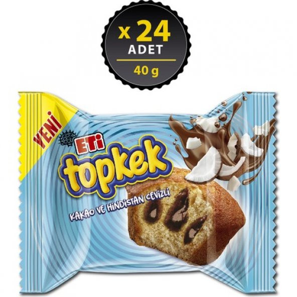 Eti Topkek Kakao ve Hindistan Cevizli 40 g x 24 Adet ürün görseli 1