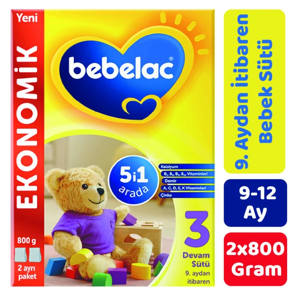 Bebelac 3 Devam Sütü 800 gr 2'li Paket ürün görseli 1