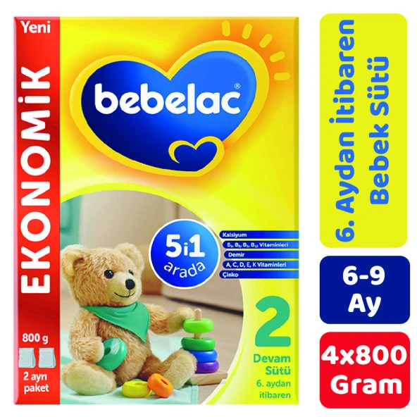 Bebelac 2 Devam Sütü 800 gr 4'lü Paket ürün görseli 1