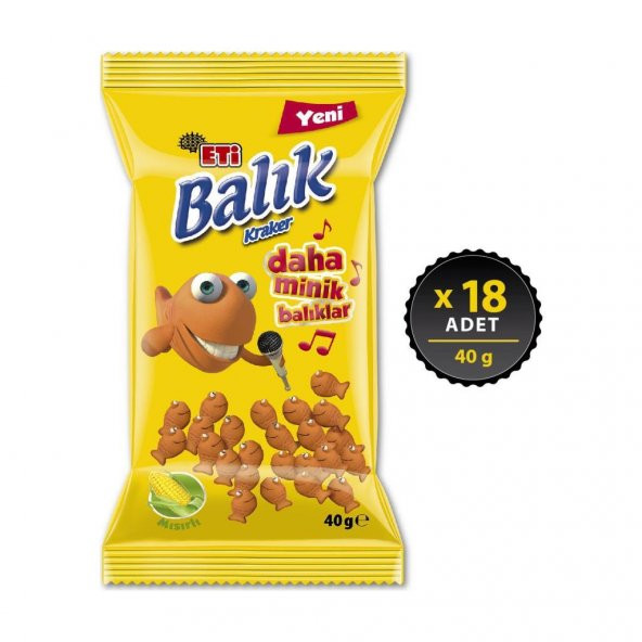 Eti Balık Mini Mısırlı Kraker 40g x 18 Adet ürün görseli 1