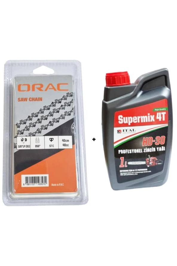 Orac Kesik Zincir 91 1.3mm 28.5 Diş Köşeli  + 1 Litre Zincir Yağı ürün görseli 1