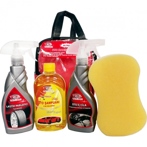 Comrade Ultra Oto Bakım Seti 4 Parça - Şampuan - Cila - Sünger ürün görseli 1