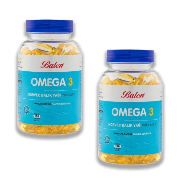 Balen Omega 3 Norveç Balık Yağı (Trigliserid) 1380 Mg 100 Kapsül x 2 Adet ürün görseli 1